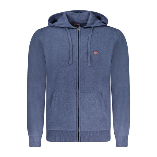 Blue Polyester Men Cardigan