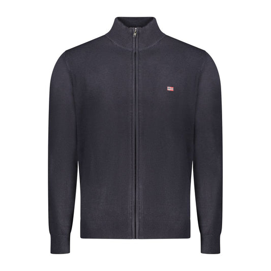 Blue Polyester Men Cardigan