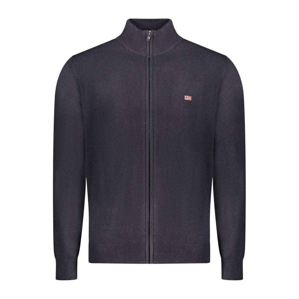 Blue Polyester Men Cardigan