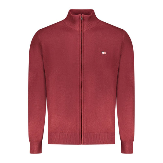 Red Polyester Men Sweater
