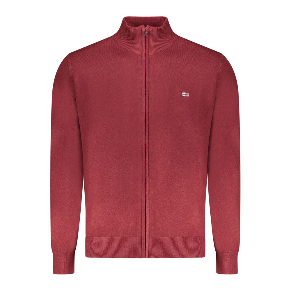 Red Polyester Men Sweater