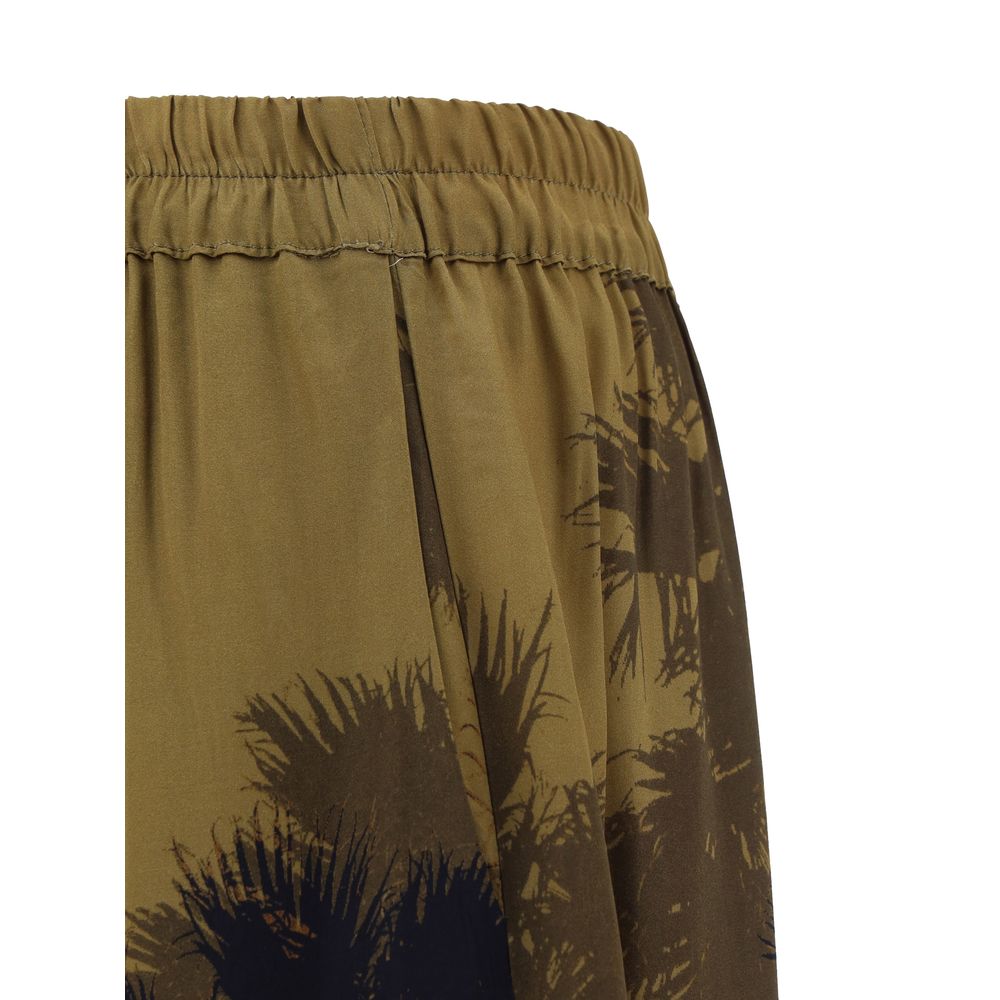 Brown Viscose Bermuda Shorts
