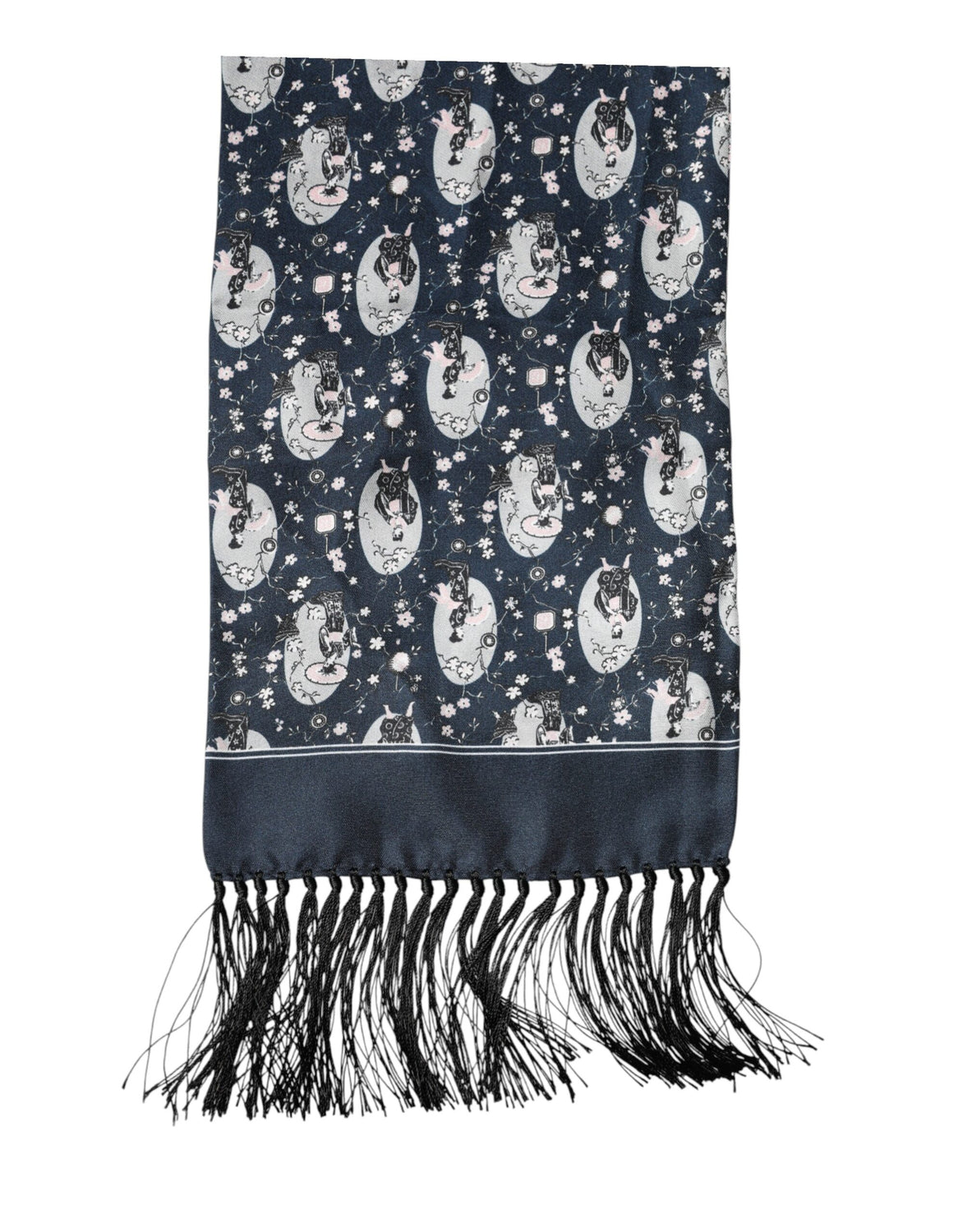 Navy Blue Silk Neck Wrap Shawl Men Scarf