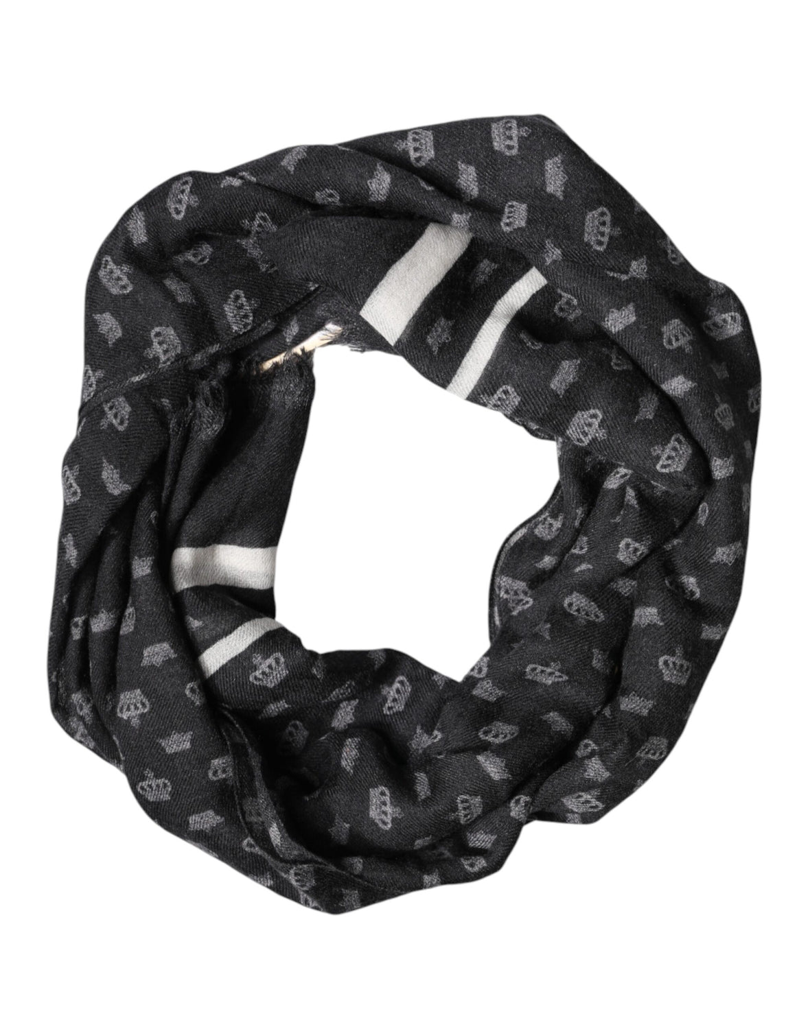 Black Crown Cashmere Neck Wrap Shawl Scarf