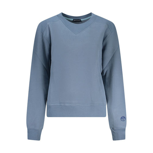 Blue Cotton Women Sweatshirt