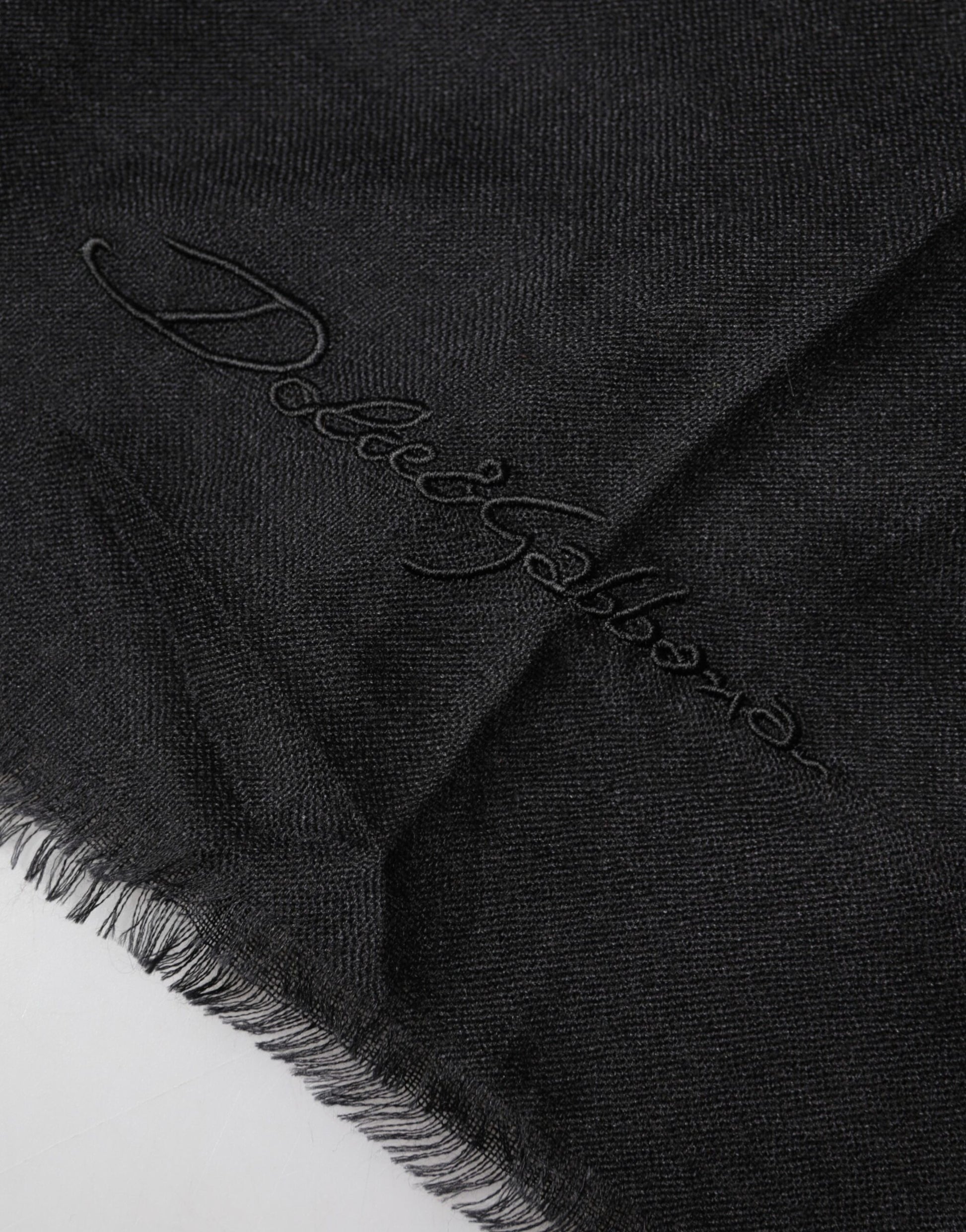 Black Cashmere Knit Neck Wrap Shawl Scarf