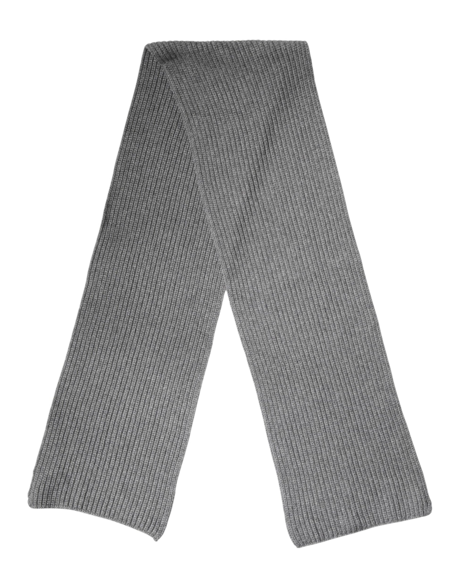 Gray Cashmere Knit Neck Wrap Shawl Scarf