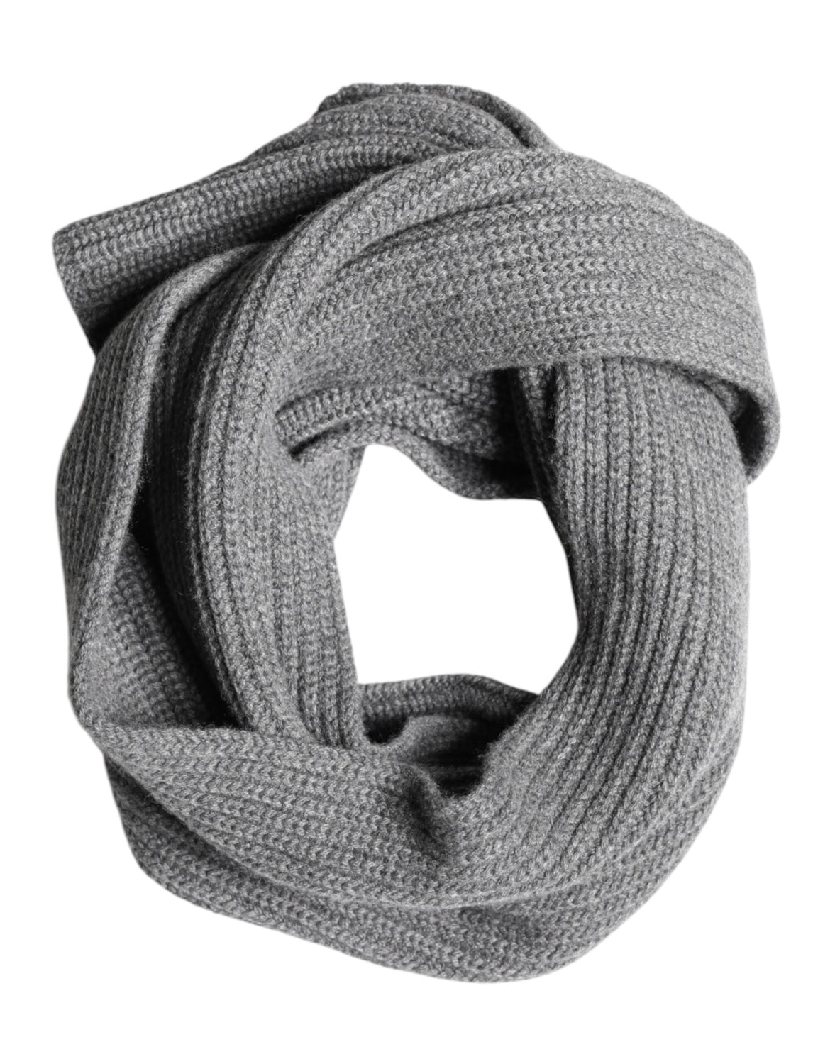 Gray Cashmere Knit Neck Wrap Shawl Scarf