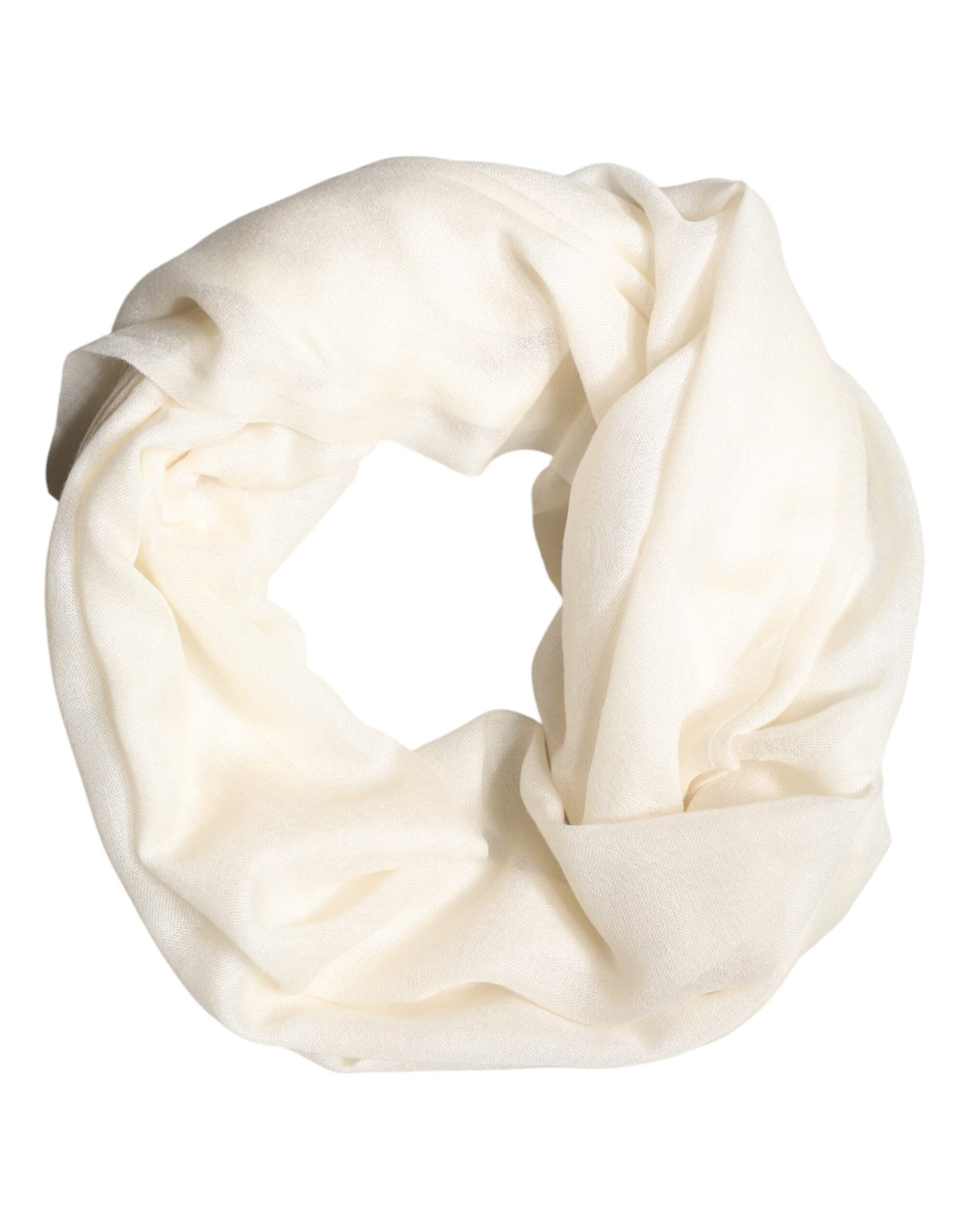 White Cashmere Knit Neck Wrap Shawl Scarf