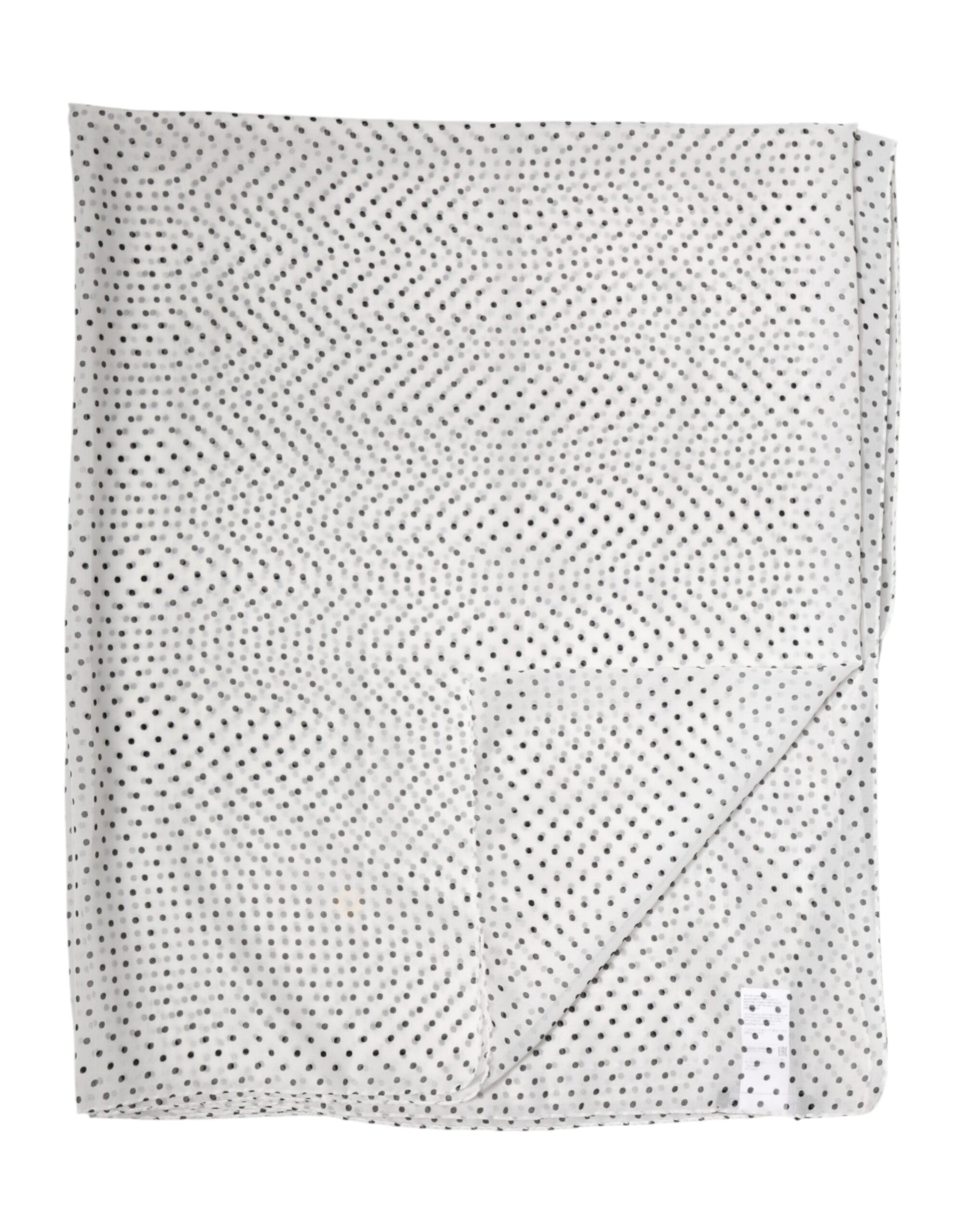 White Polka Dot Polyester Shawl Scarf