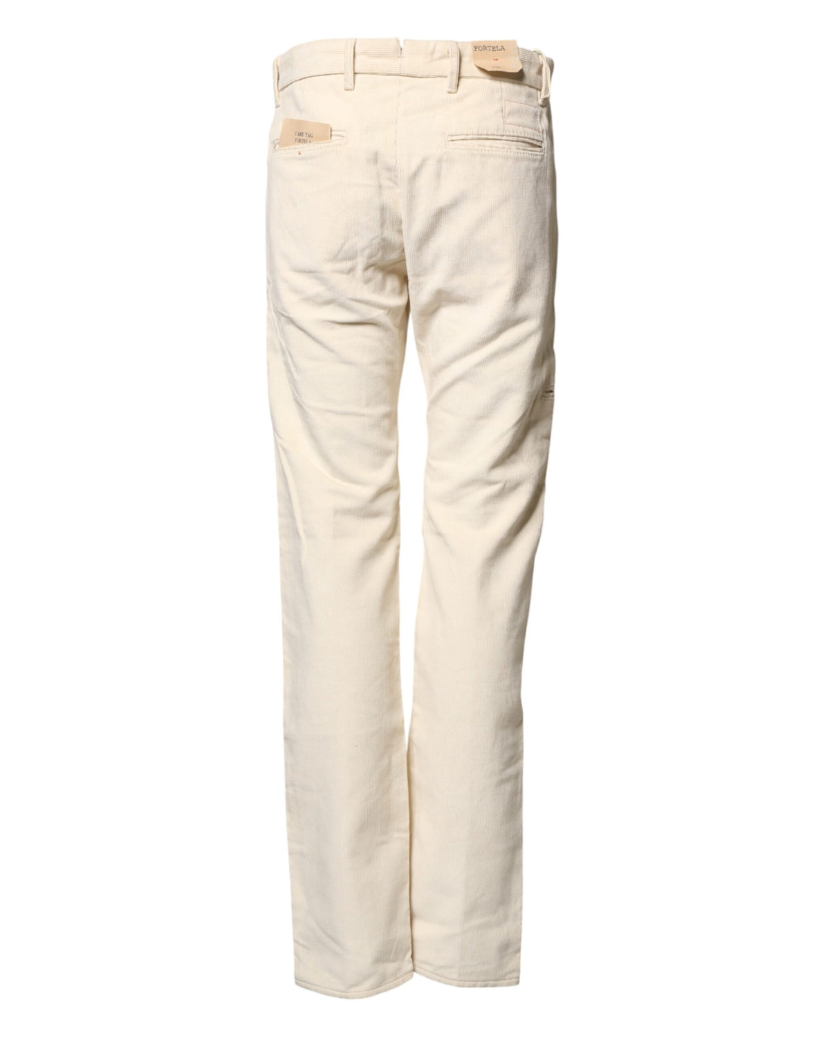 Off White Cotton Straight Men Corduroy Chino Trouser Pants