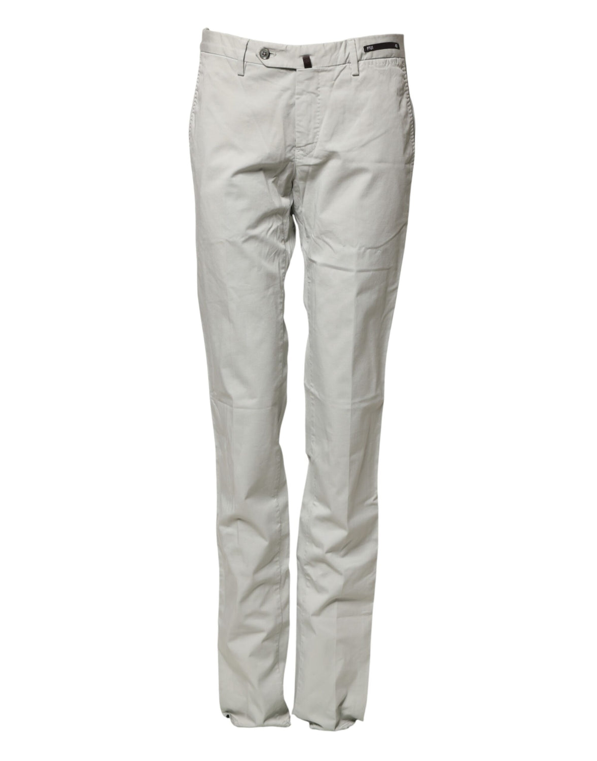 Light Gray Mid Waist Men Straight Chino Trouser Pants