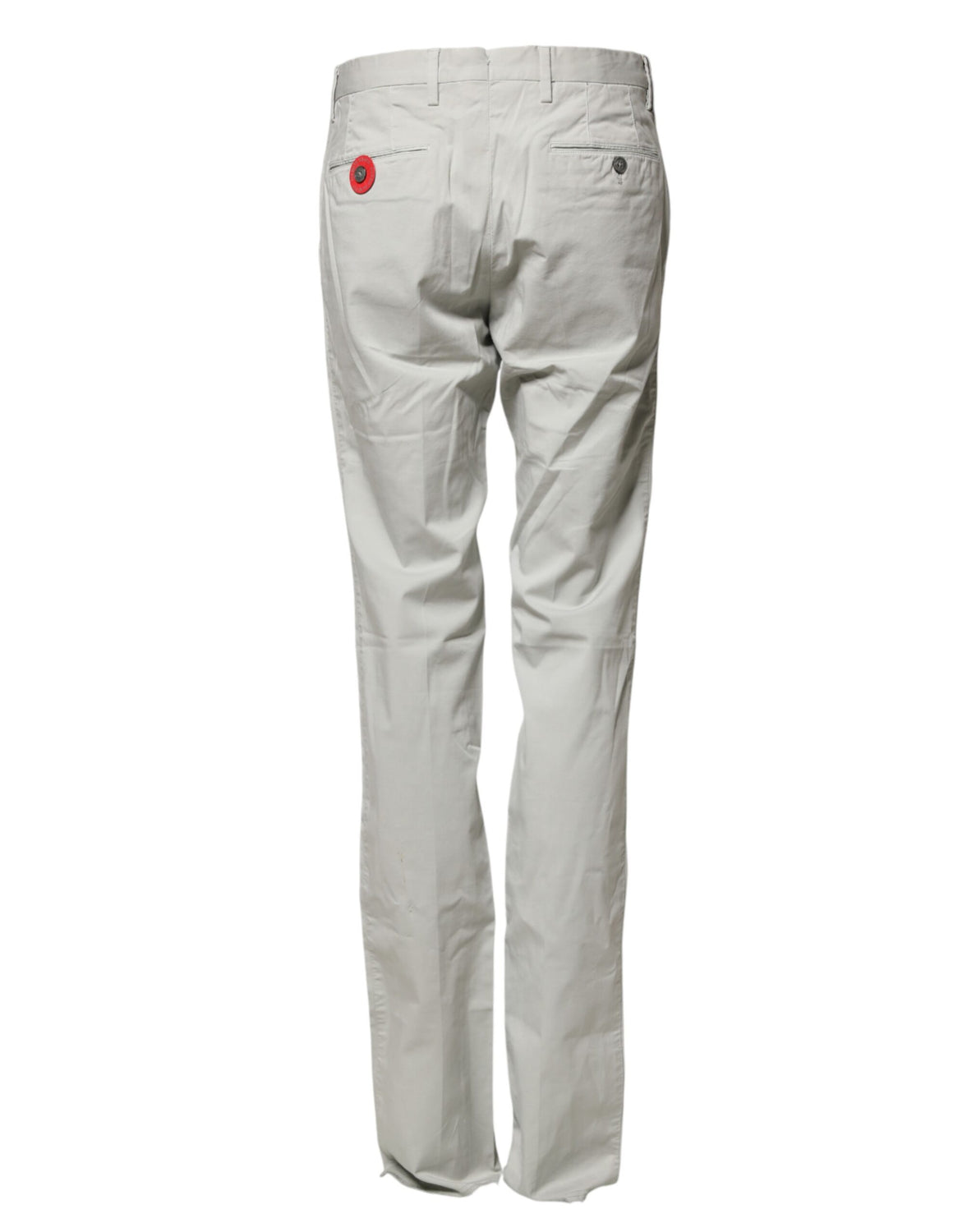 Light Gray Mid Waist Men Straight Chino Trouser Pants