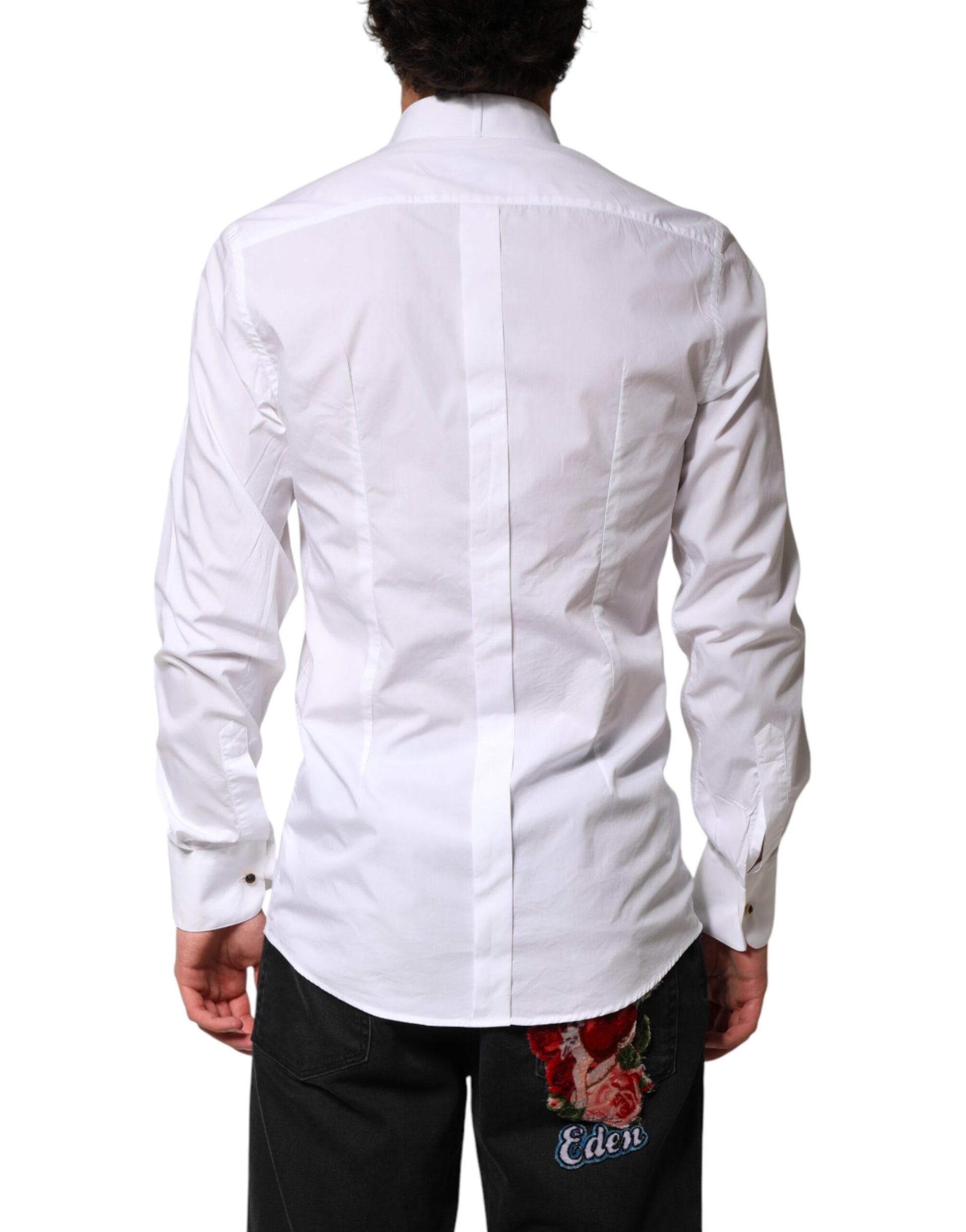 White GOLD Long Sleeves Formal Dress Shirt