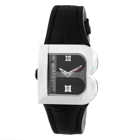 Black Leather Dress Watch
