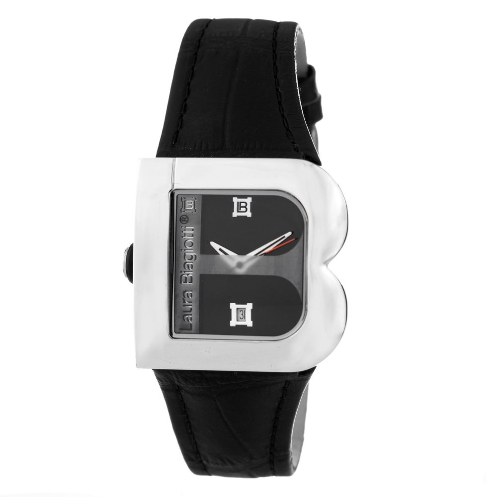 Black Leather Dress Watch