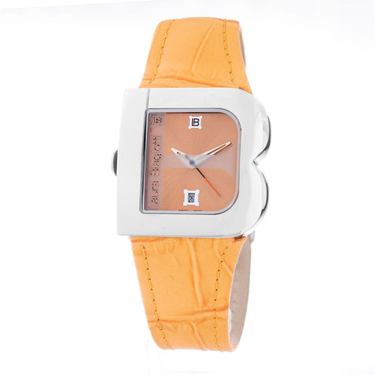 Orange Leather Dress Watch