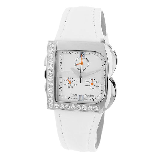 White Leather Dress Watch