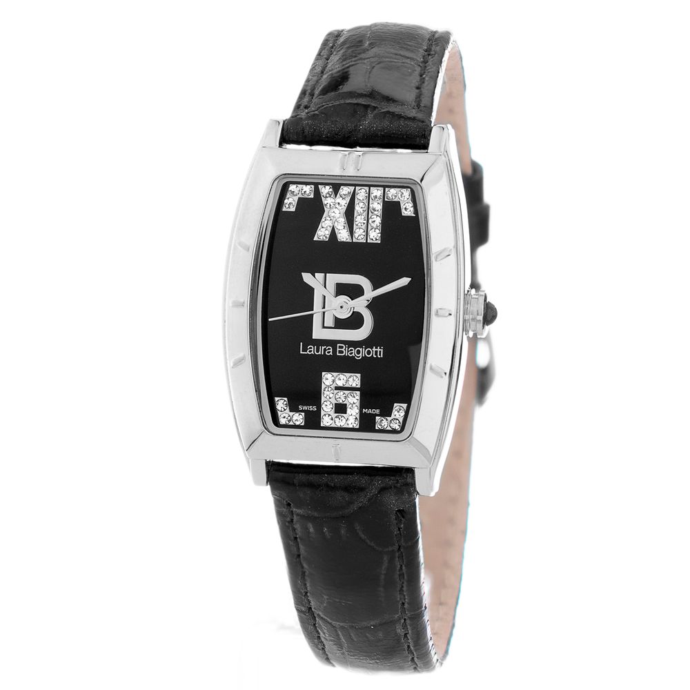 Black Leather Dress Watch