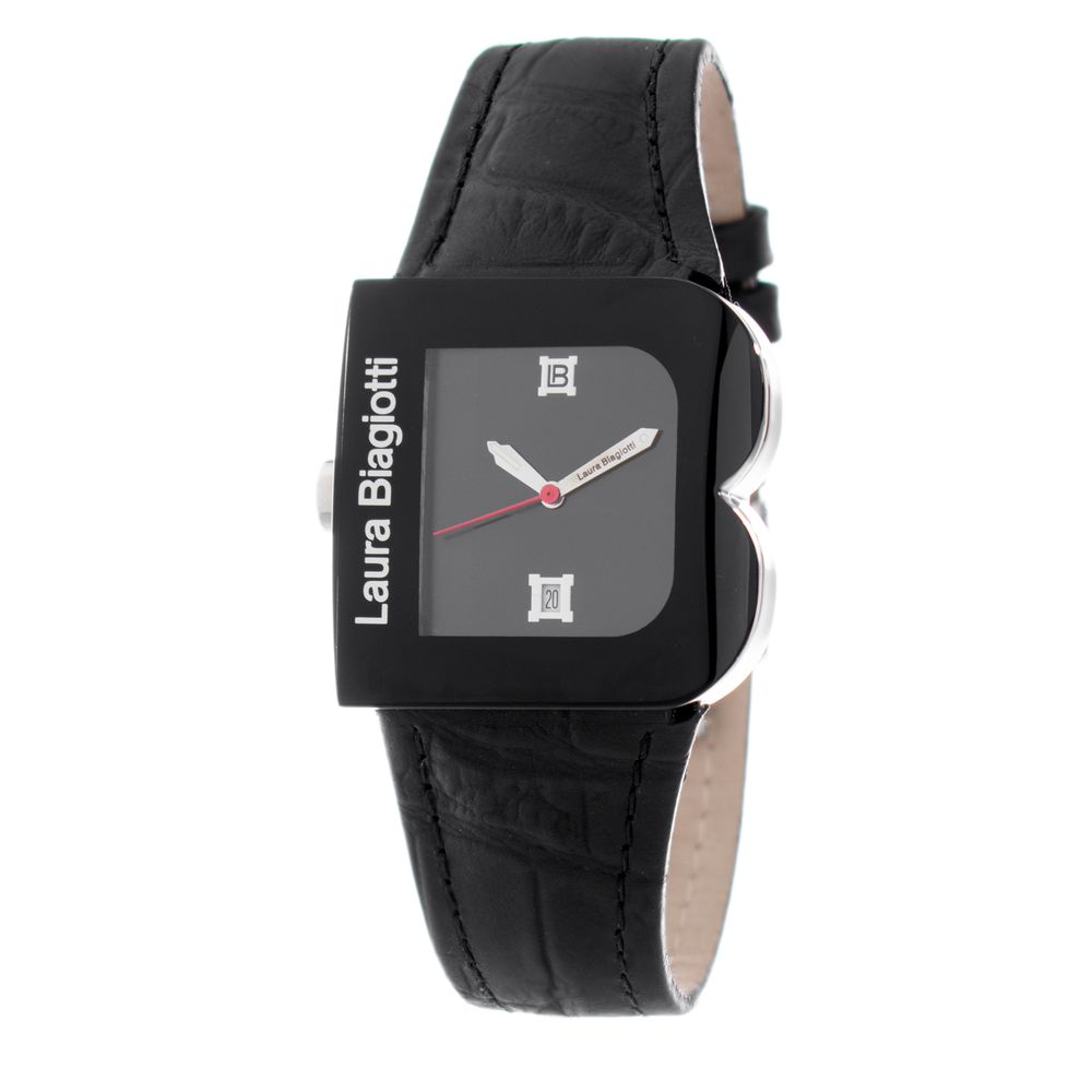 Black Leather Dress Watch