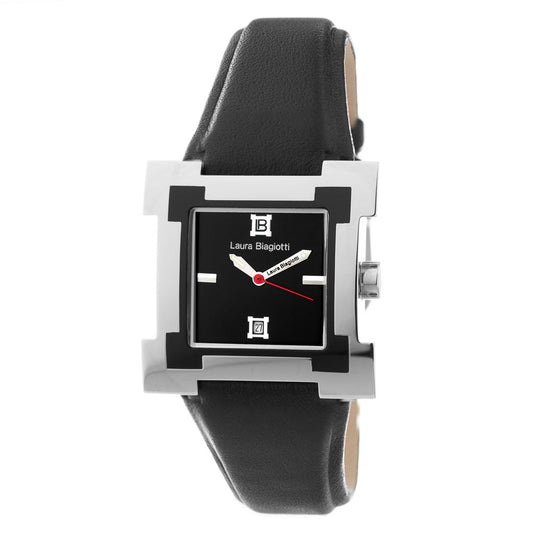 Black Leather Dress Watch