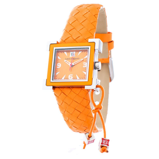 Orange Leather Dress Watch