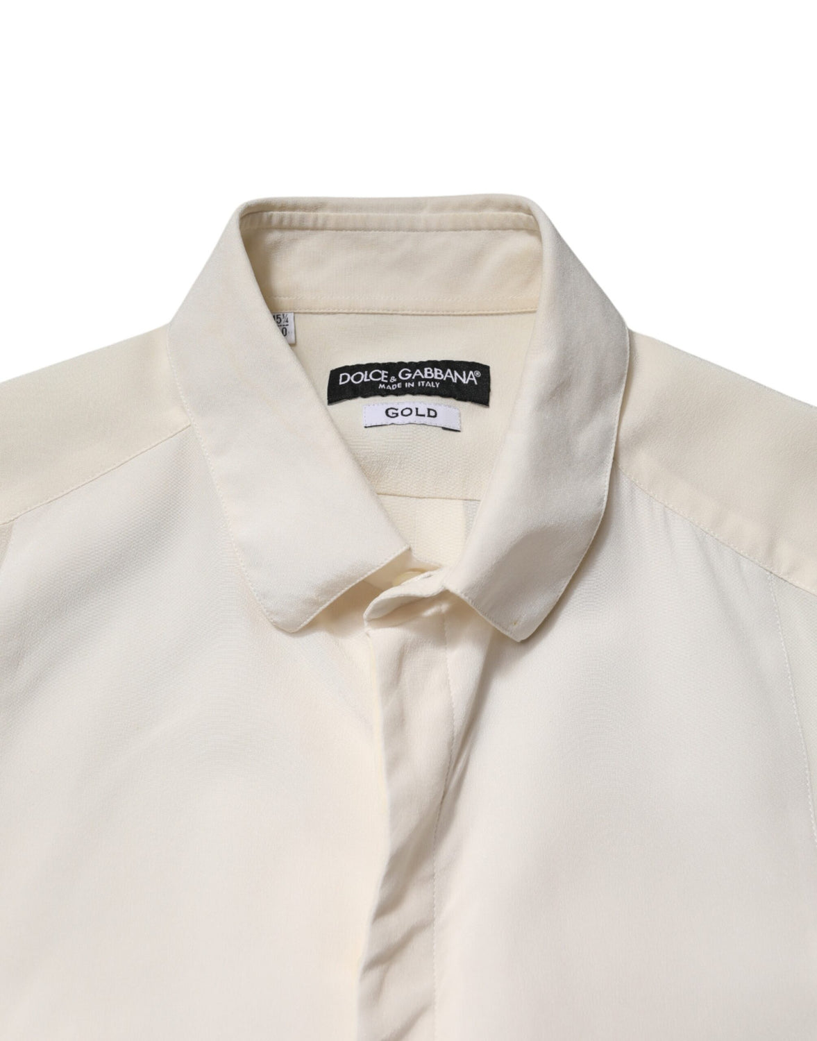 Off White Silk Men GOLD Dress Formal Shirt