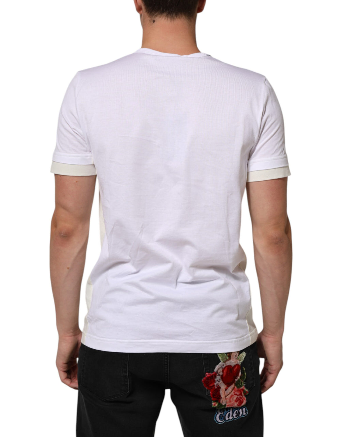 White Cotton Pocket Short Sleeves T-shirt