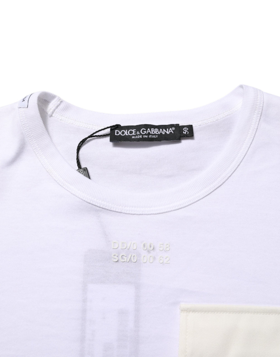 White Cotton Pocket Short Sleeves T-shirt