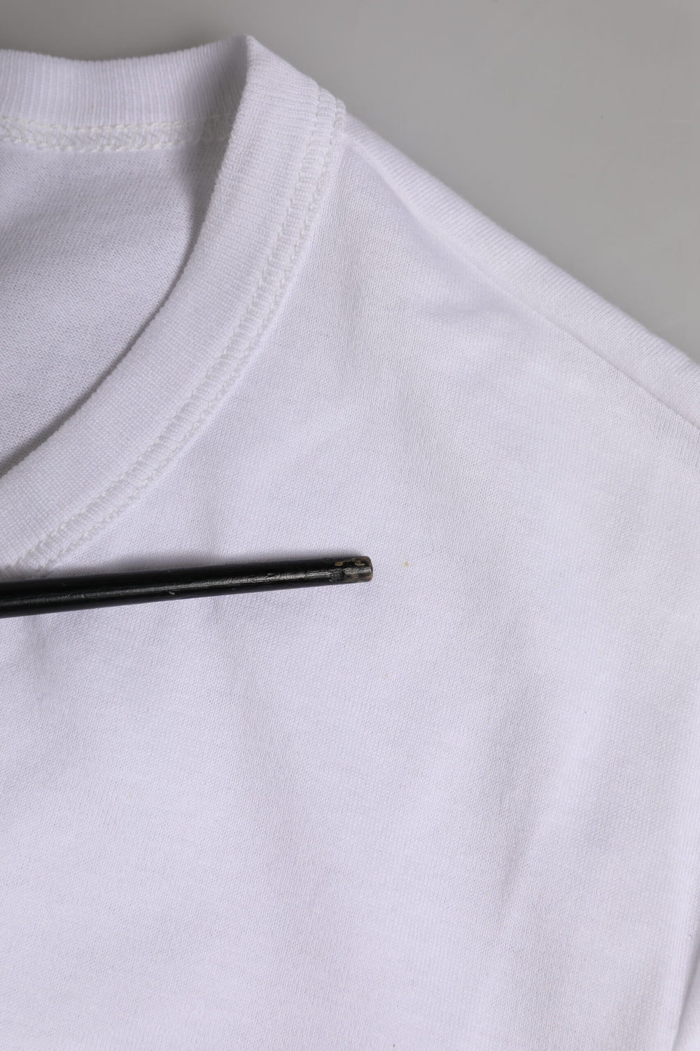 White Cotton Pocket Short Sleeves T-shirt