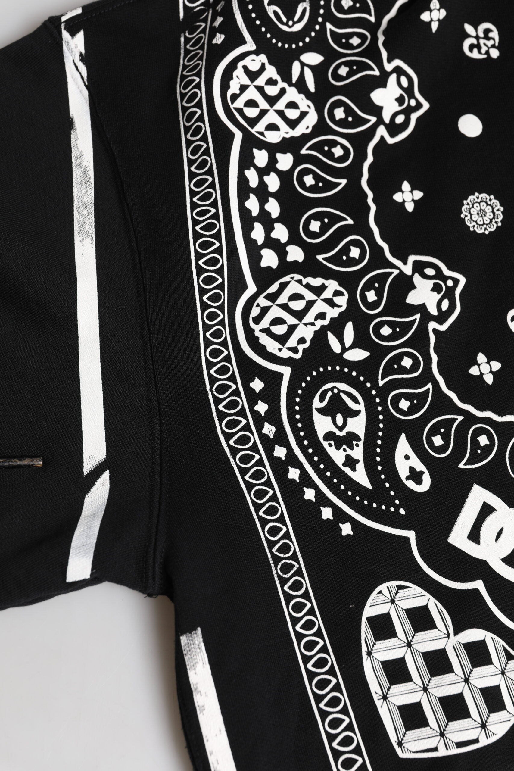 Black Bandana Hooded Men Sweatshirt Sweater