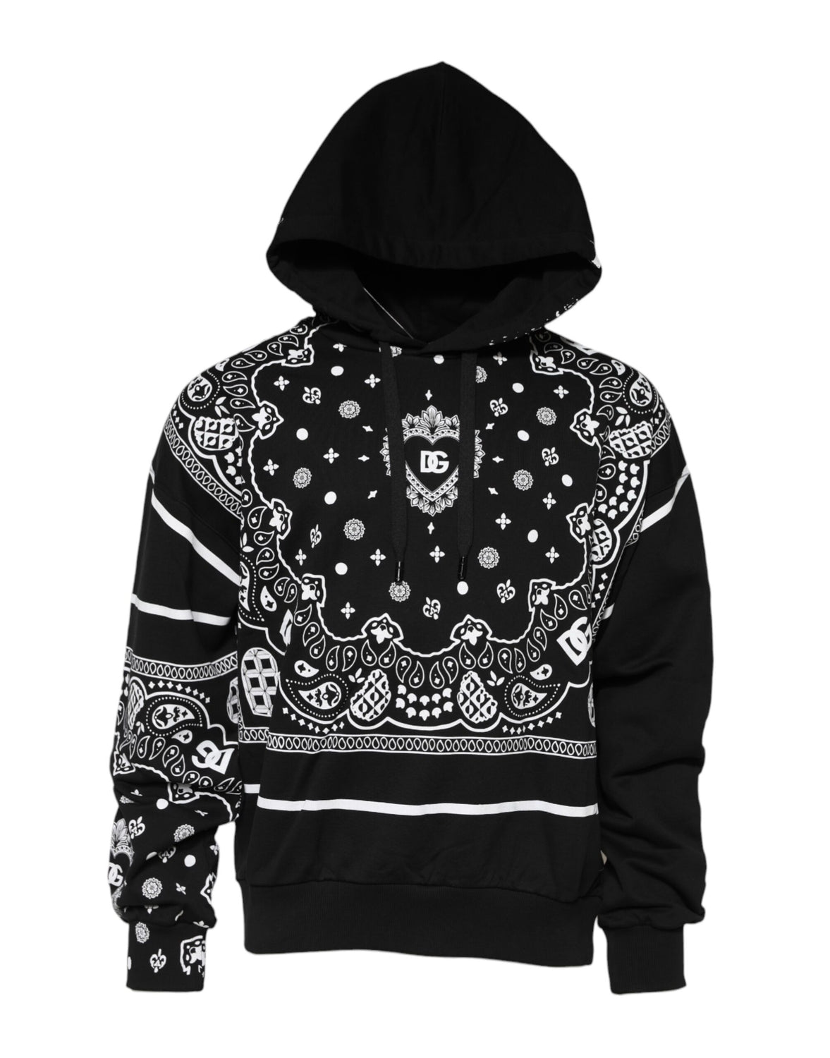 Black Bandana Hooded Men Sweatshirt Sweater