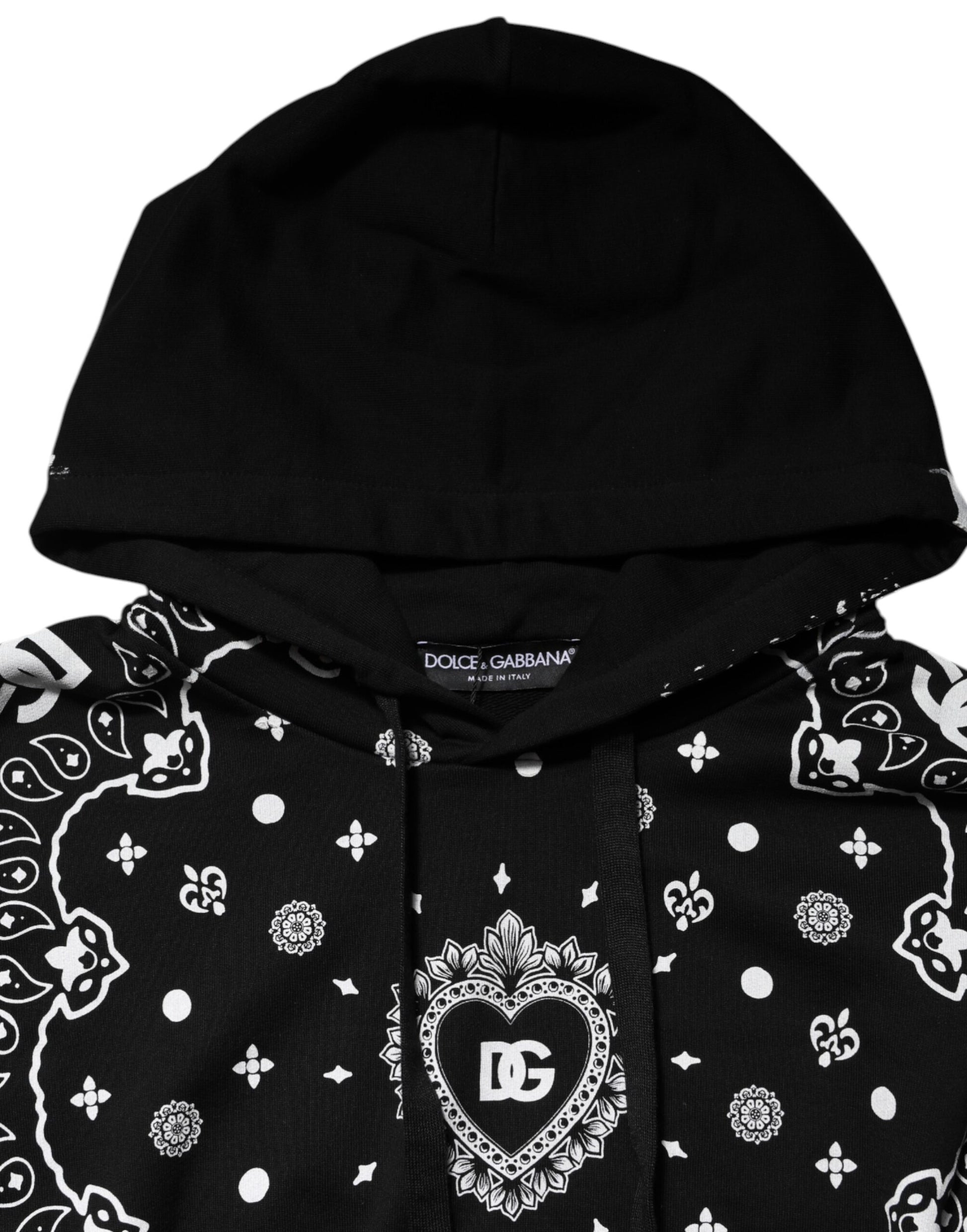 Black Bandana Hooded Men Sweatshirt Sweater