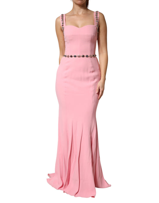 Pink Embellished Sheath Mermaid Gown Dress