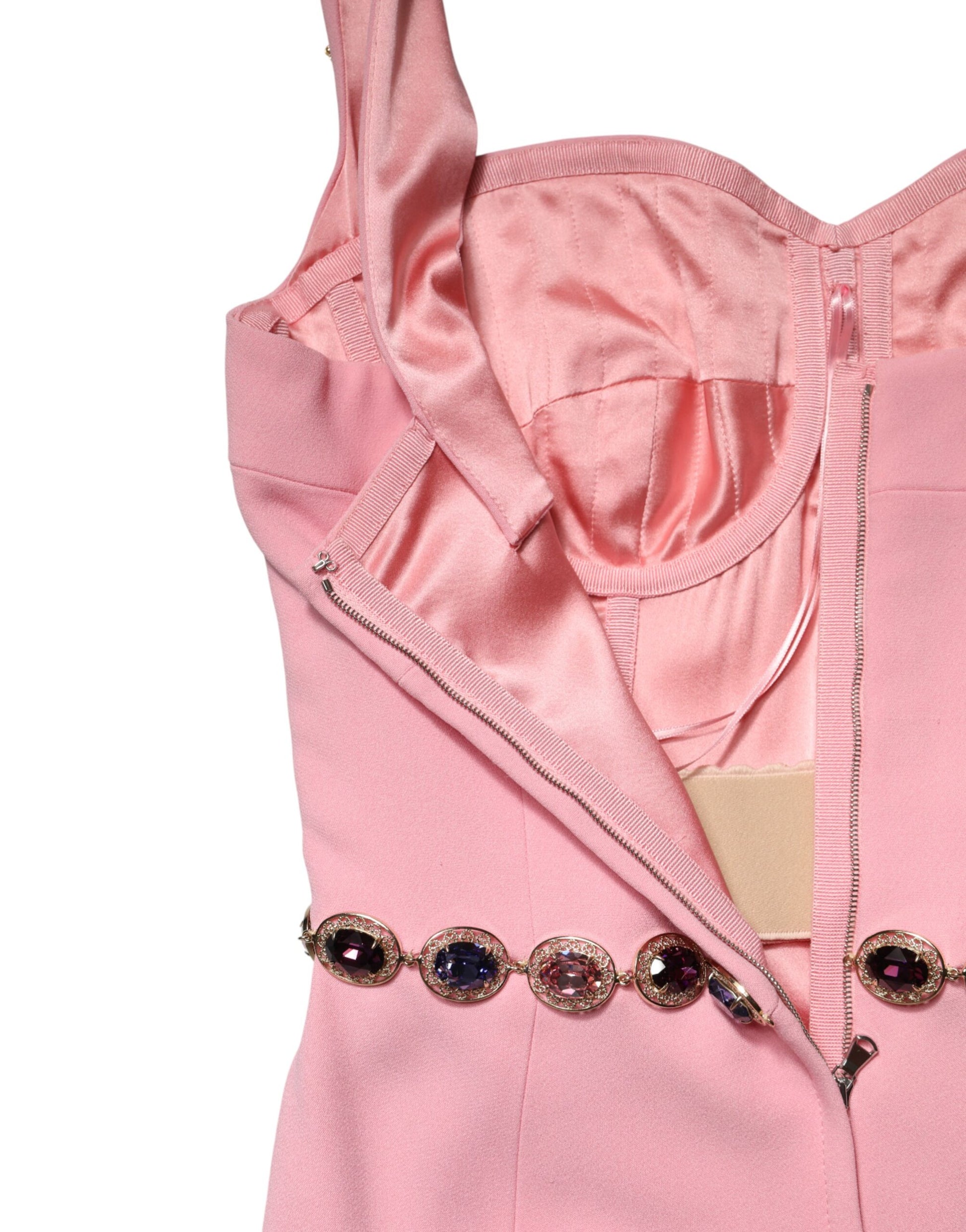 Pink Embellished Sheath Mermaid Gown Dress