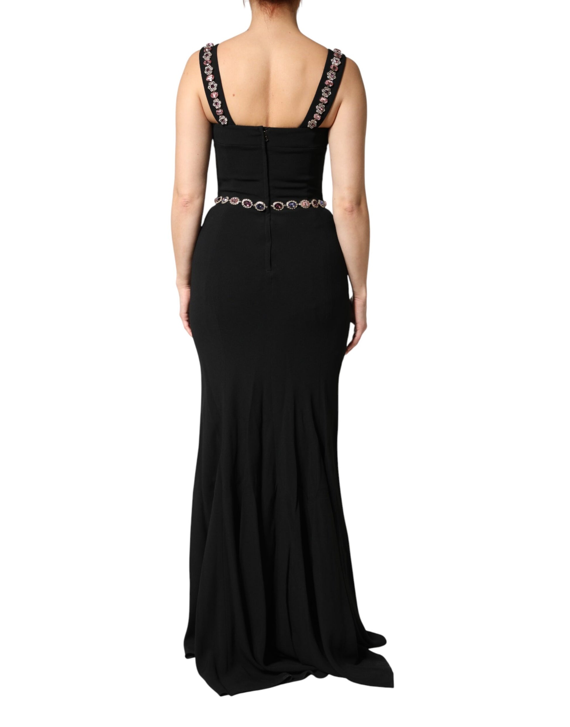 Black Embellished Sheath Mermaid Gown Dress