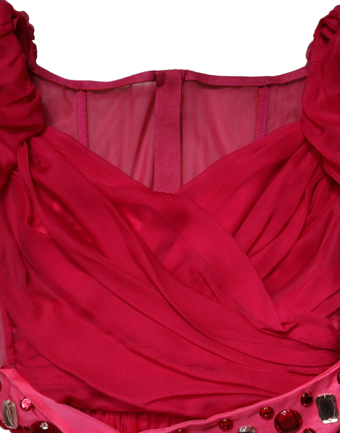 Pink Silk Embellished A-line Midi Dress