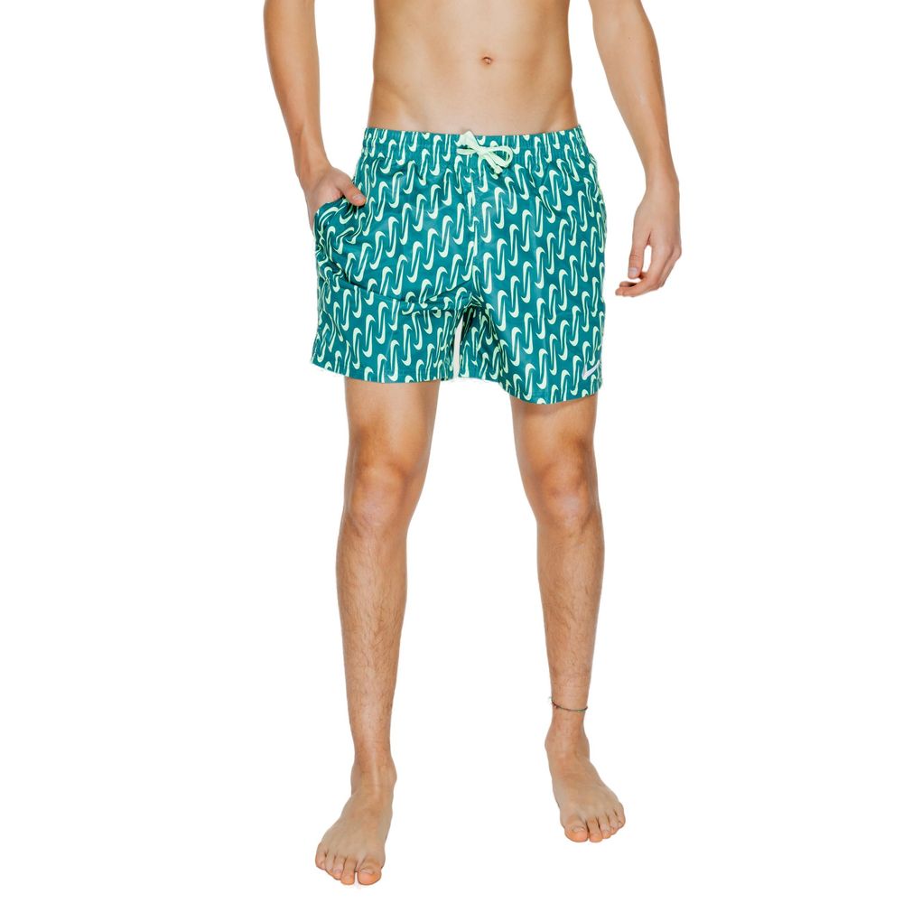 Green Polyester Swim Shorts