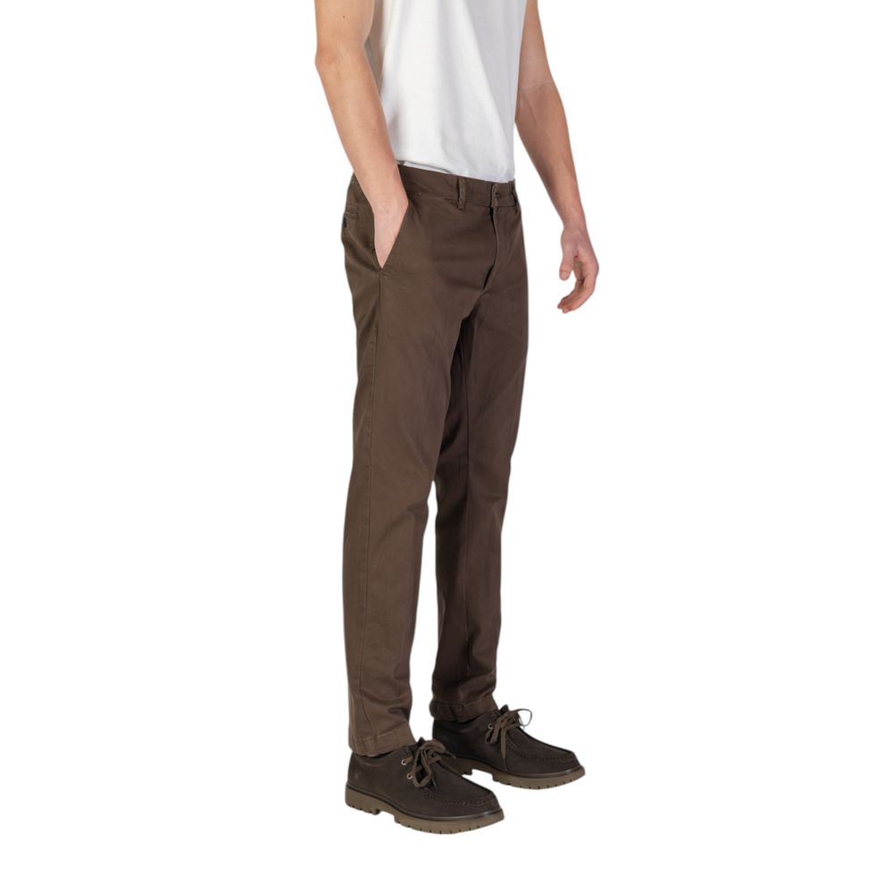 Brown Cotton Skinny Pants