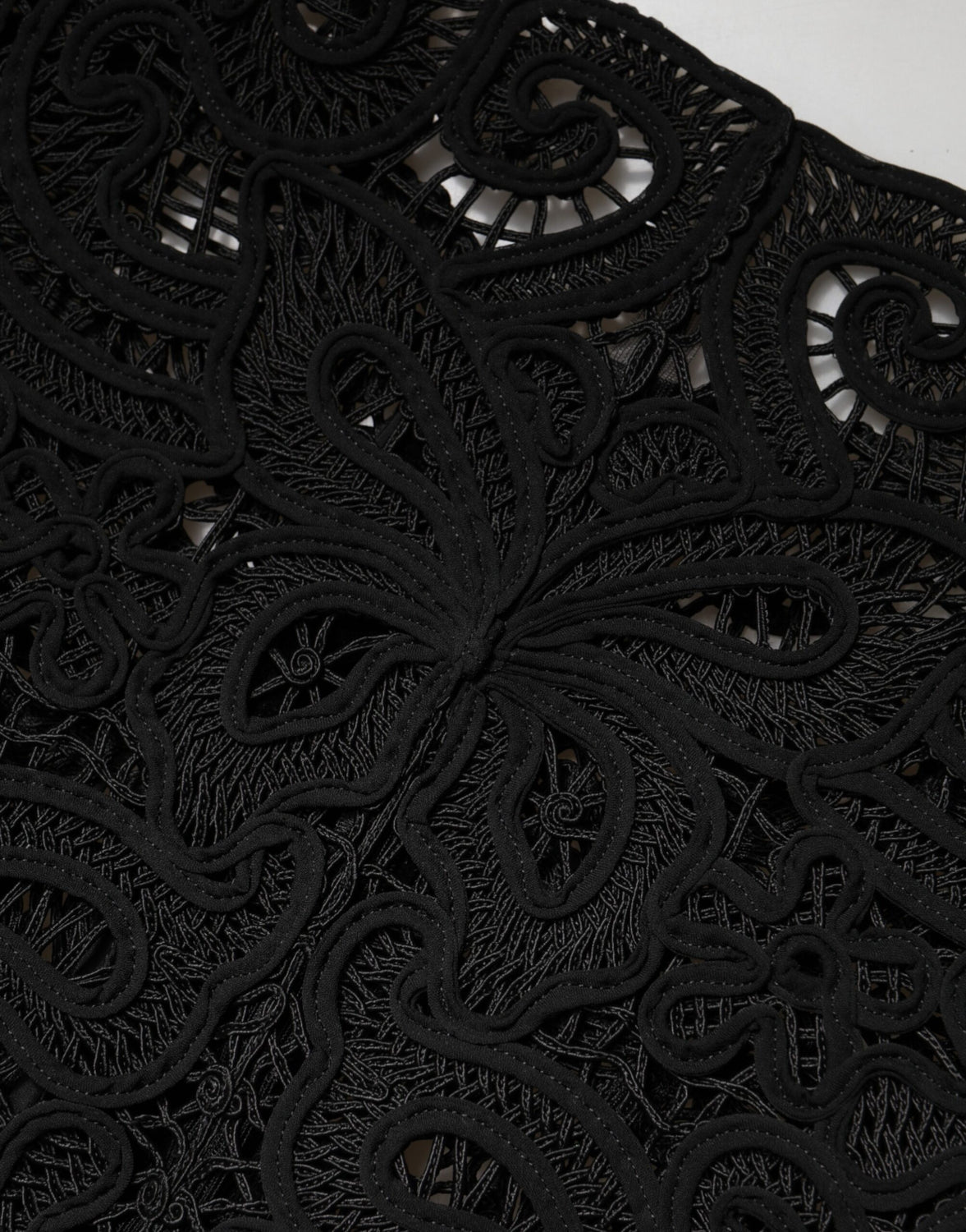 Black Floral Lace Cropped Coat  Jacket