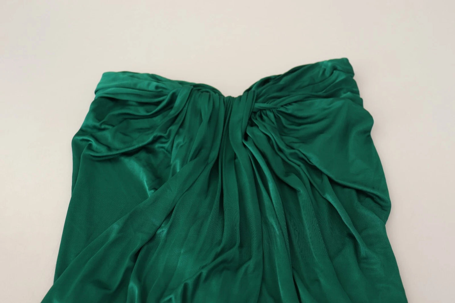 Dark Green High Waist Midi Skirt Pencil Cut Pleated