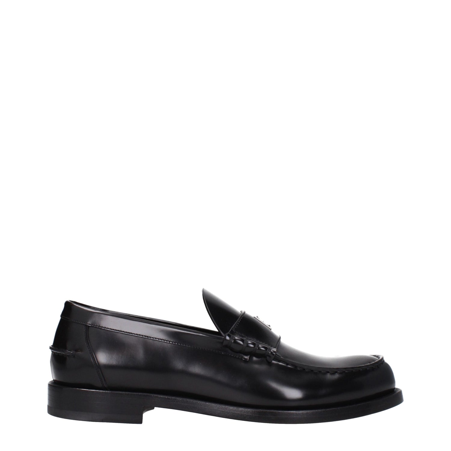 Black Leather Slip-On Loafers