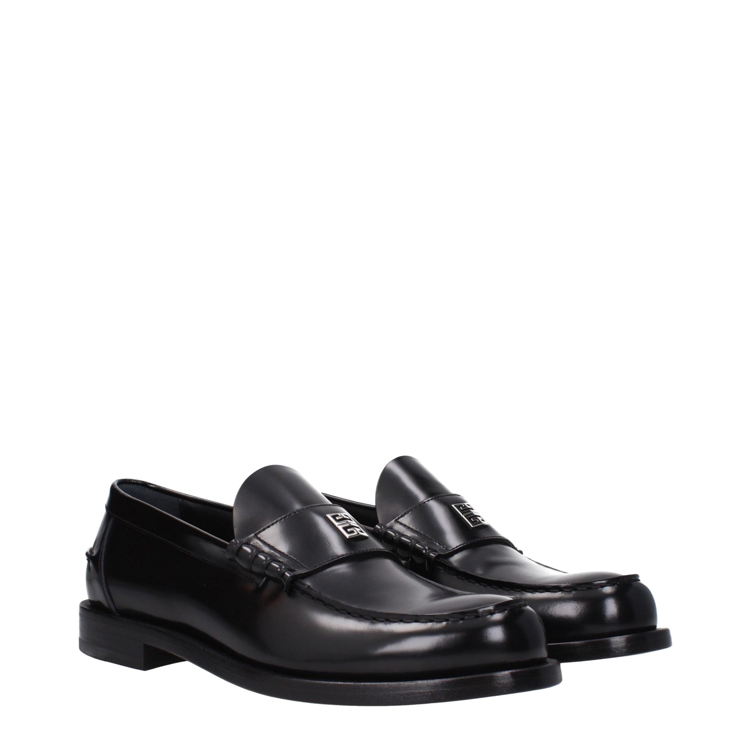 Black Leather Slip-On Loafers