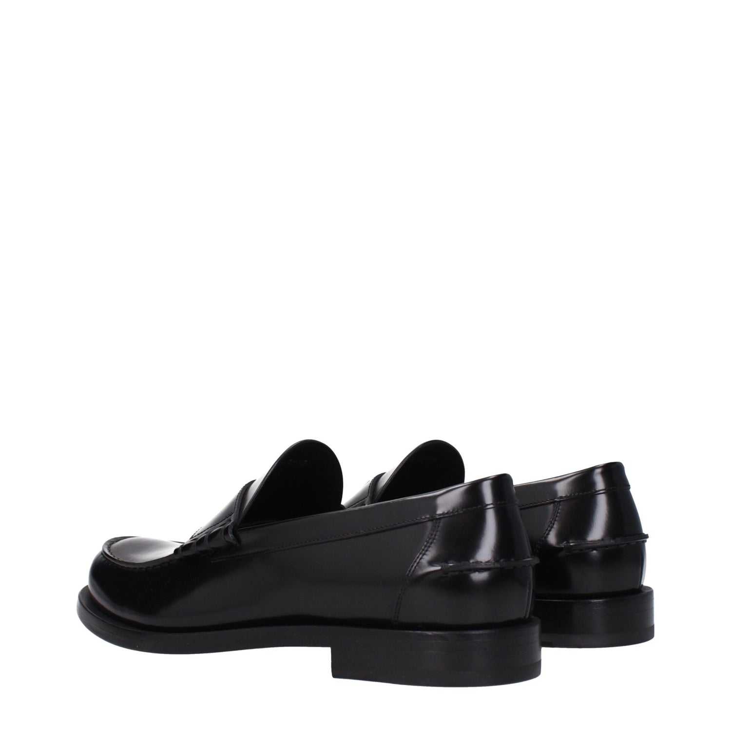 Black Leather Slip-On Loafers