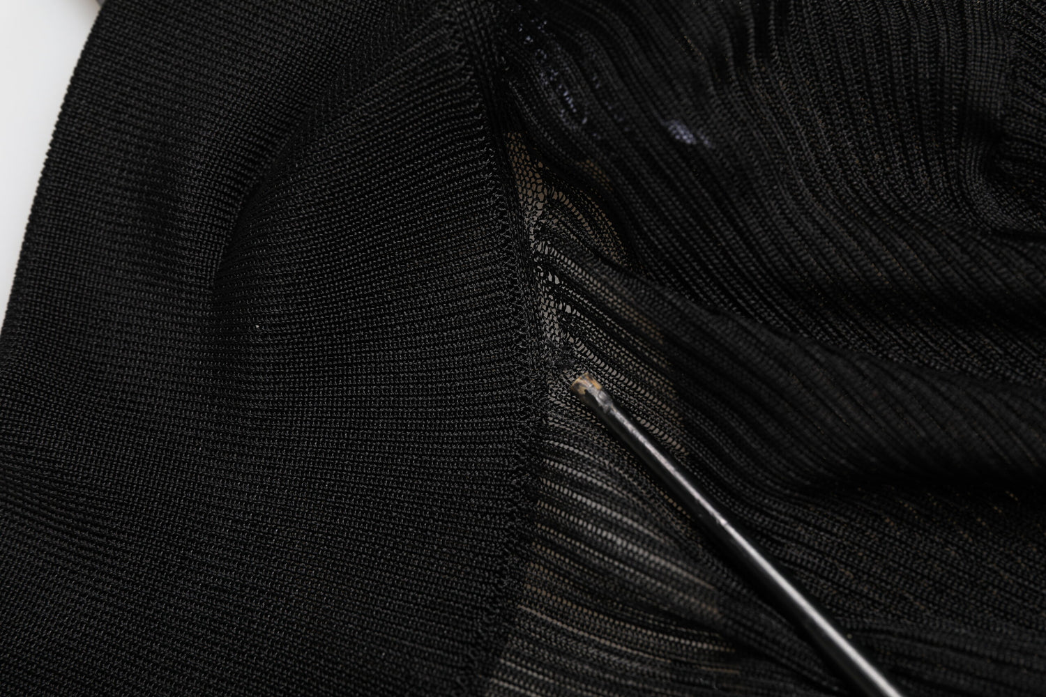 Black Viscose Turtle Neck Pullover Top