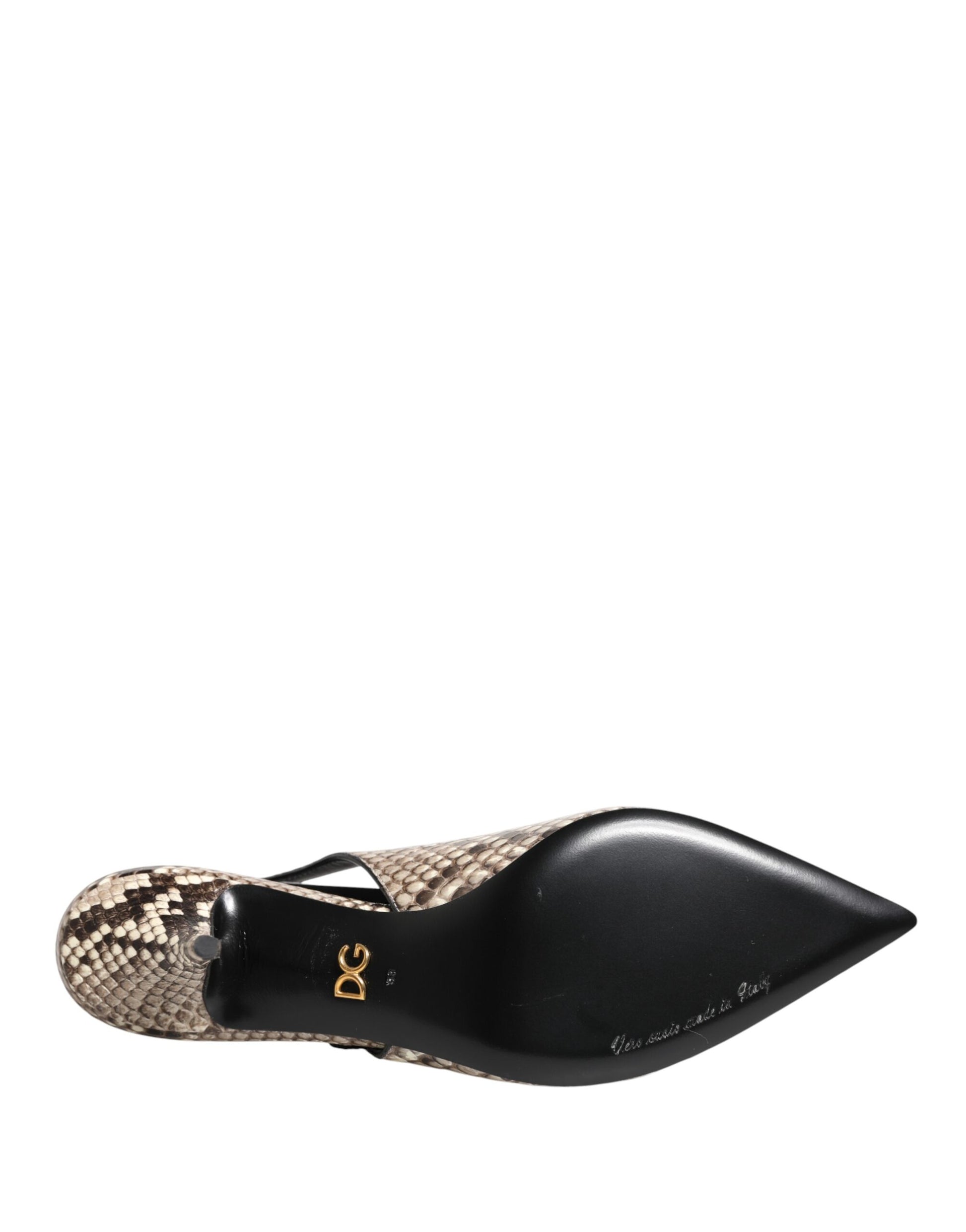 Multicolor Leather Heels Slingback Shoes