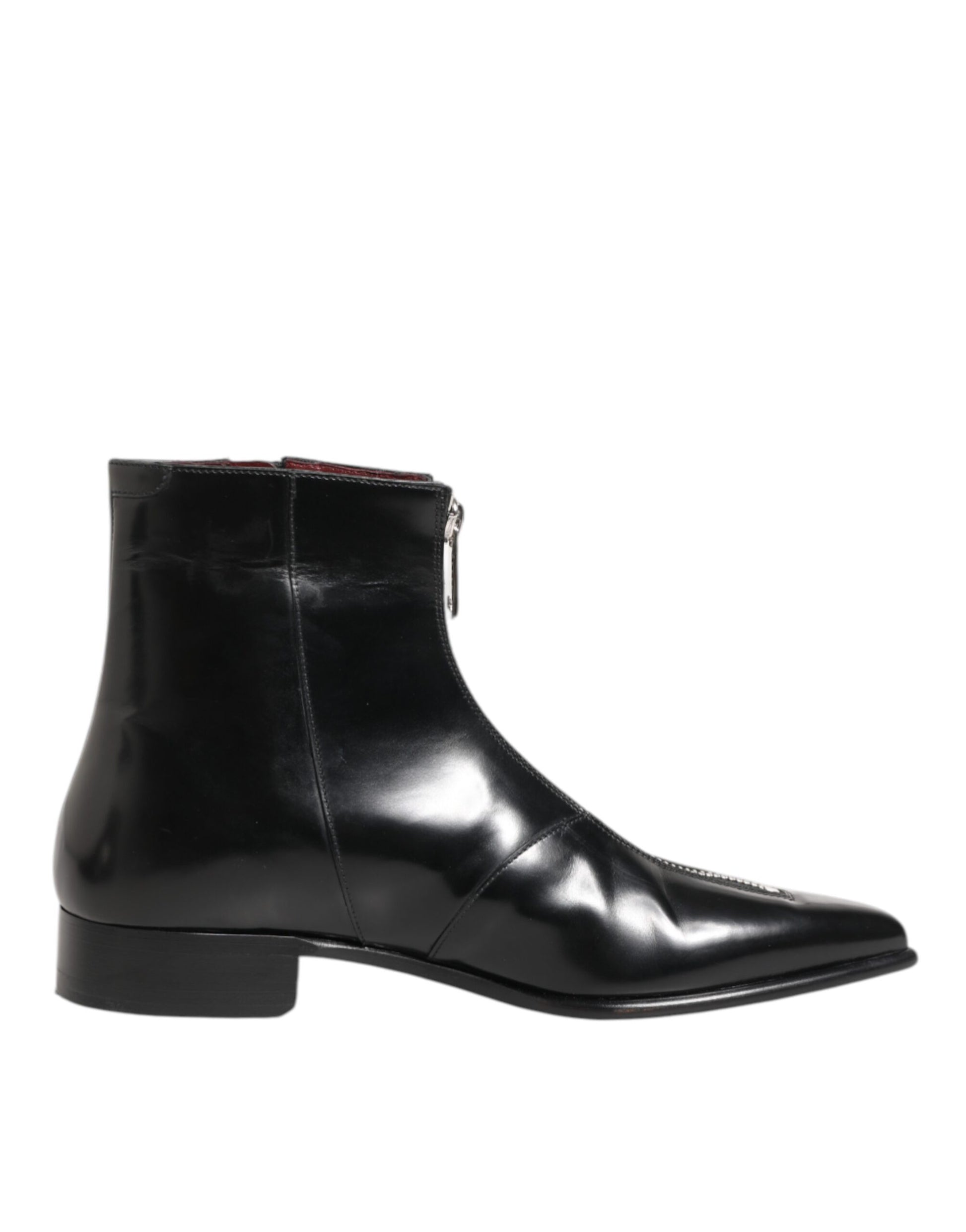 Black Leather Chelsea Short Ankle Boots Shoes