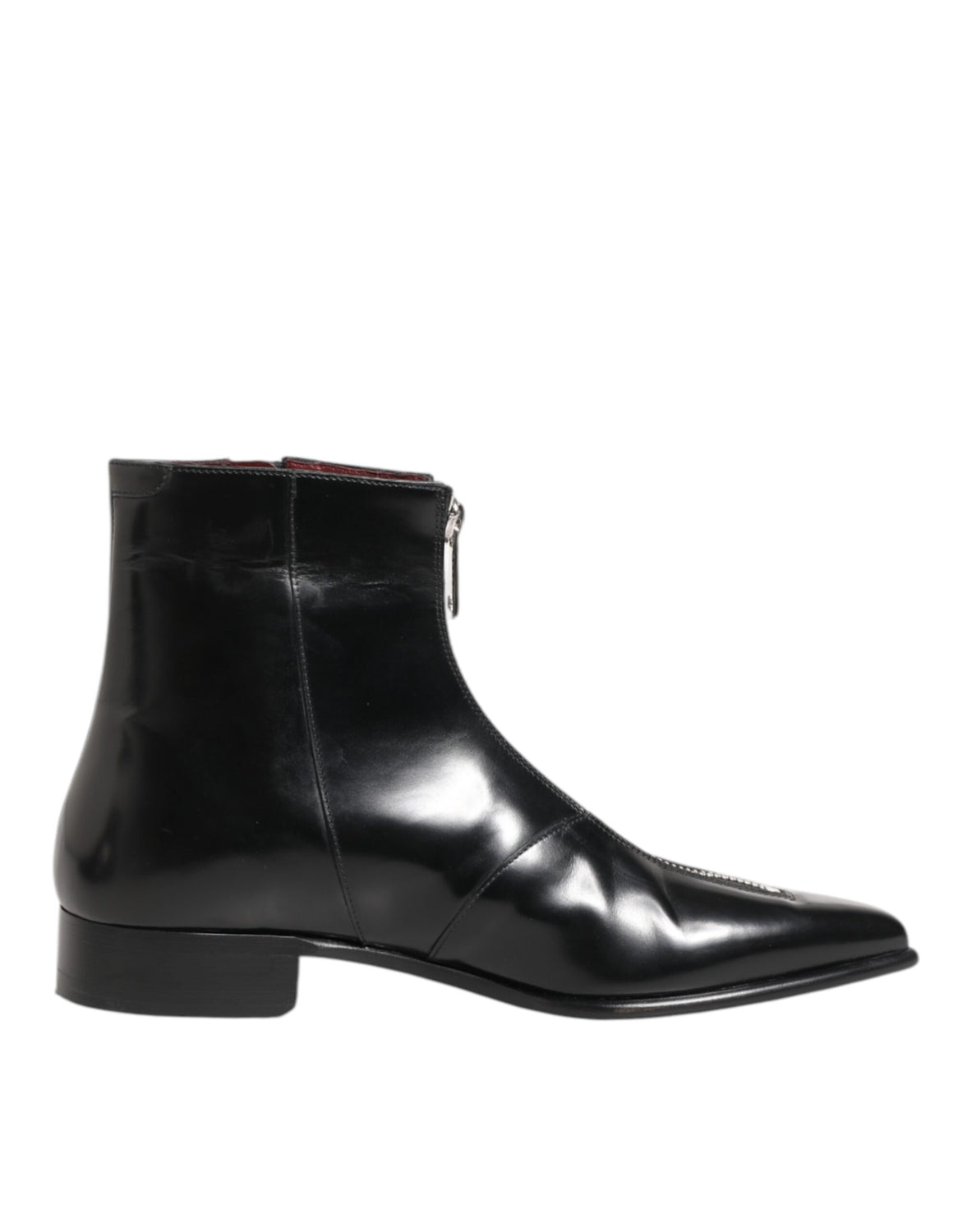 Black Leather Chelsea Short Ankle Boots Shoes