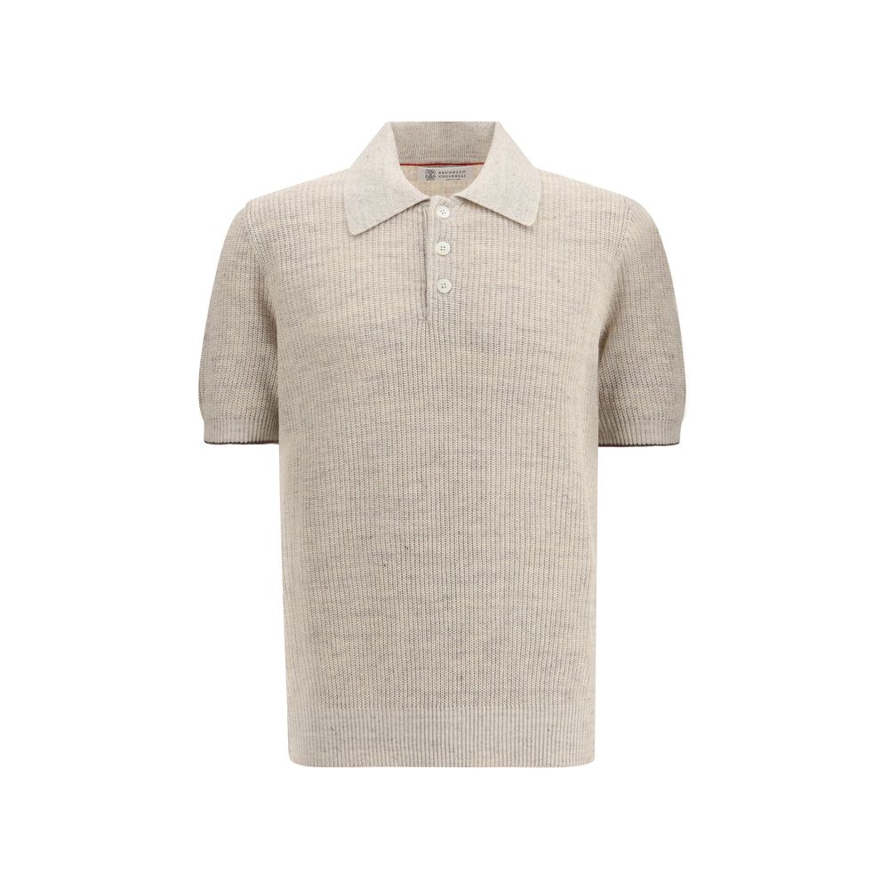 Beige Cotton Polo Shirt