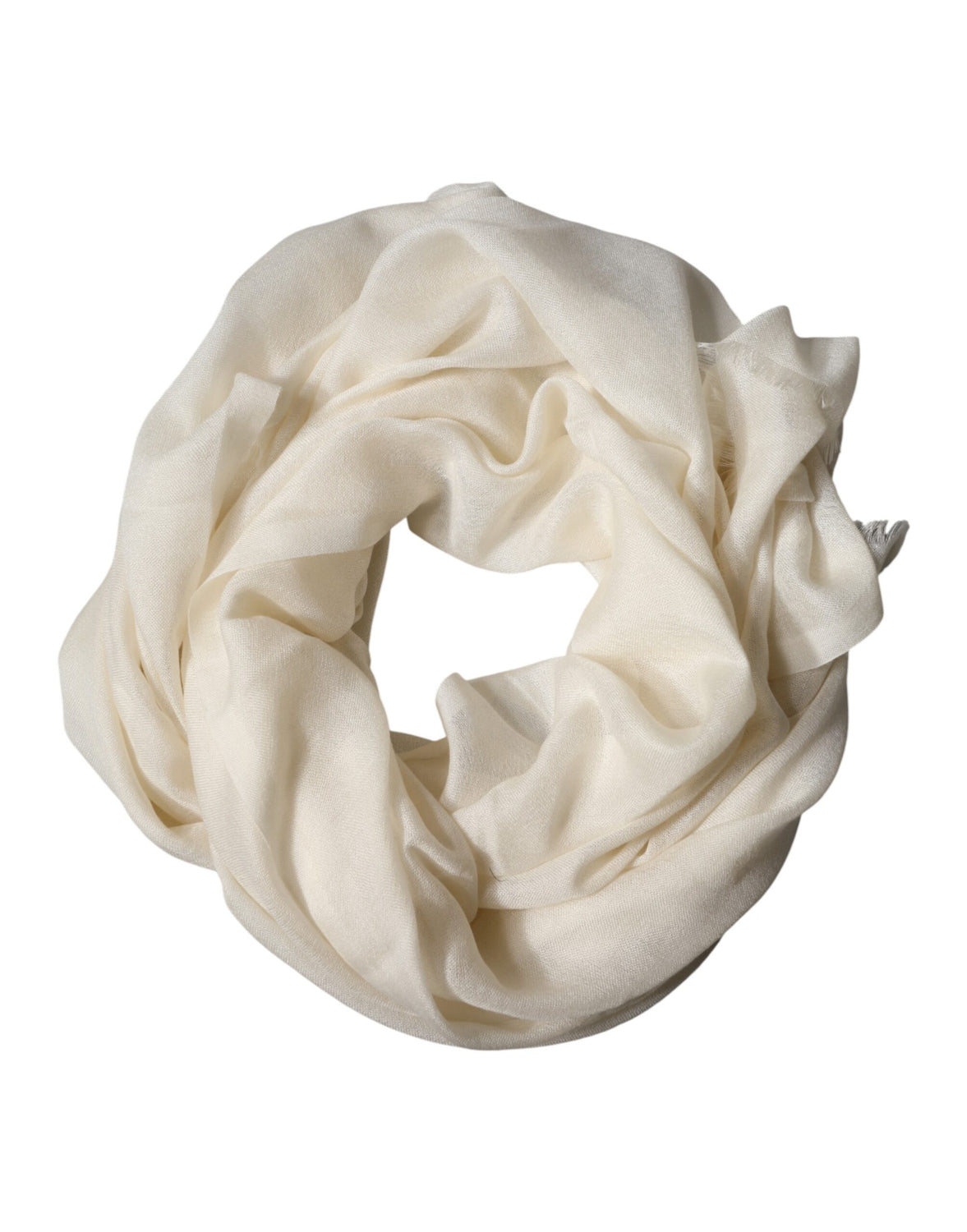 White Cashmere Knit Neck Wrap Shawl Scarf